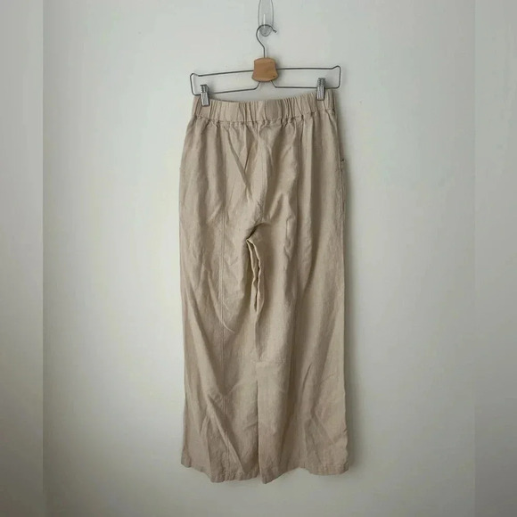 Zenana  wide leg linen high waist pant ** Hemmed To Calf - Picture 7 of 9